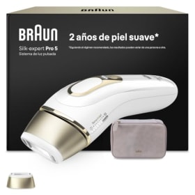 Braun Silk·expert Pro 5 - Depiladora Luz Pulsada (IPL) para eliminación del vello en casa | Ideal para cara y cuerpo | Tecnología láser profesional | 1 cabezal + neceser | PL5100