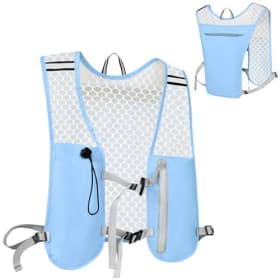 Alaoo Chaleco Running - Mochila de Hidratación Multifunción con Reflectante y Correas Ajustables (Azul Cielo)