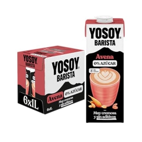 YOSOY Bebida Vegetal de Avena Barista sin Azúcar - Pack 6 x 1L | Ideal para Café