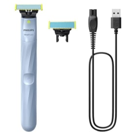 Philips OneBlade First Shave - Recortadora de Barba y Maquinilla de Afeitar para Hombre con 2 Cuchillas y Cargador USB-A (QP1324/30)