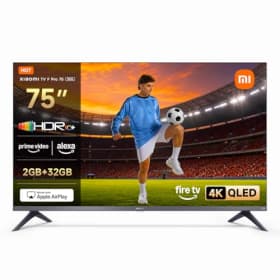 XIAOMI TV F Pro 75 - 75 Pulgadas (190 cm) - 4K UHD QLED - Smart TV con Fire OS8 - Control por Voz Alexa - HDR10+ - Modo Game Boost 120Hz - MEMC - 2GB+32GB - Compatible con Apple AirPlay