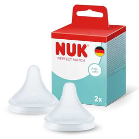 NUK Perfect Match Tetinas para Biberón (6+ meses) - Anticólicos - Silicona - Talla Pequeña - Pack de 2