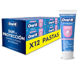 Oral-B Pasta de Dientes Pro-Expert Sensibilidad y Blanqueamiento - Pack 12x75 ml | Dentífrico para Dientes Sensibles con Fluoruro de Estaño | Protege contra la Placa | Sabor Menta