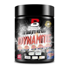 Beverly Dynamite - Pre Workout Potente con Beta Alanina, Creatina y Arginina | 375g (25 Servicios) | Sabor Fruit Punch | Máxima Congestión Muscular