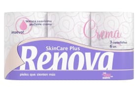 Renova Skin Care Plus Papel Higiénico Decorado Perfumado - 6 Rollos | Suave, Aromático y Cuidadoso con tu Piel