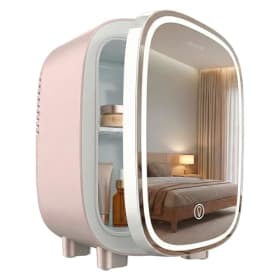 Cecotec Nevera Pequeña de Cosméticos 4L CoolingBeauty 4000 Mirror Rose - Enfría hasta 5°C, Luz LED regulable, espejo CoolingBeauty y bajo ruido