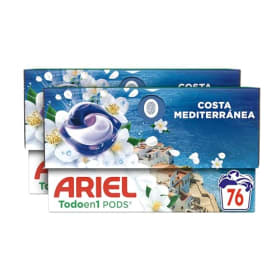 Ariel Todo en 1 PODS Brisa Marina Y Jazmín - Detergente Líquido Para Lavadora en Cápsulas (76 Lavados, Edición Limitada Costa Mediterránea)