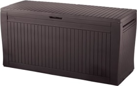 Keter Comfy - Arcón Exterior de Resina, 270L, Marrón (44.7 x 116.7 x 57 cm) - Ordenación Jardín y Terraza