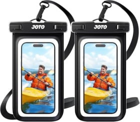 JOTO Funda Impermeable Móvil [2 Unidades] - IPX8 para iPhone 17/16/15/14/13/12 Air/Pro MAX, Galaxy S20+/S10e, Huawei y Otros Móviles hasta 7" - Negro