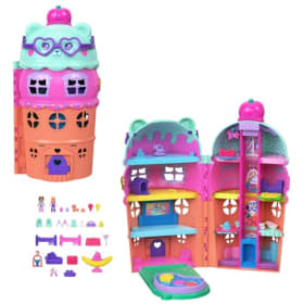 Polly Pocket Minimuñecas y Conjunto de Juego Casa de Helado Grande - Oso de los Helados con Más de 25 Accesorios
