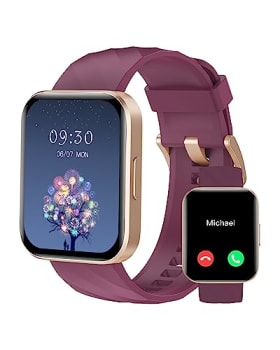 RUIMEN Reloj Inteligente Mujer Hombre con Llamada - Smartwatch con Pulsómetro, Podómetro, Oxímetro y Monitor de Sueño | Impermeable IP68 | Esfera Personalizable | Compatible iOS y Android