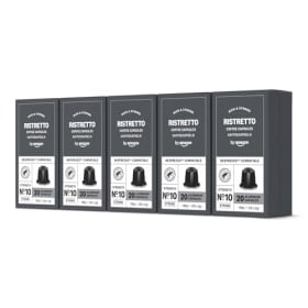 by Amazon - Cápsulas de Café Ristretto, Tueste Medio, Compatibles con Nespresso, 100 Unidades (5 Paquetes de 20) - Certificado Rainforest Alliance