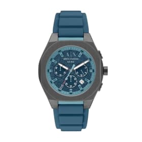 Reloj Armani Exchange para Hombre - Movimiento Cuarzo Cronógrafo, Caja 44mm y Correa de Silicona