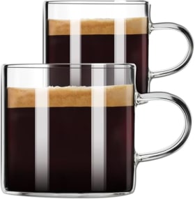 Juego de 2 Tazas de Espresso de Cristal (122 ml) con Asa – Ideal para Shots de Café – Accesorios Esenciales para Espresso