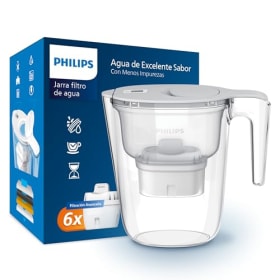 Philips Water Filtro de Jarra + 6 Cartuchos de Repuesto - Filtración Avanzada para Agua Pura