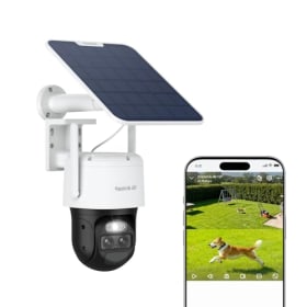 Reolink 4K 360° PTZ Camara Vigilancia Exterior + Auto-Tracking & Doble Lente, 8MP Solar Inalámbrica con WiFi 6, Detección Smart y Visión Nocturna en Color