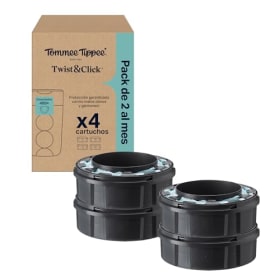Tommee Tippee Cartuchos de recambio para contenedor de pañales Twist & Click - Pack de 4 cartuchos de 10,5 m - Recambios rápidos y prácticos