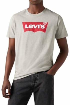 Levi's Graphic Set-in Neck T-Shirt, Grey, M Hombre - Camiseta Gráfica con Cuello Redondo
