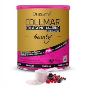 DRASANVI COLLMAR BEAUTY - Colágeno Marino Hidrolizado con Vitamina C, Biotina y Ácido Hialurónico para Piel Hidratada y Radiante (275 g, Sabor Frutos del Bosque)