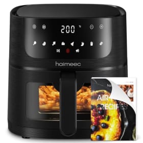 HAIMEEC Freidora de Aire 6 Litros | Air Fryer 8 en 1 con Ventana Transparente y Pantalla Táctil | 70% Menos Energía y 78 Recetas Incluidas