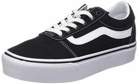 Vans Ward Platform - Zapatillas Mujer en Canvas Black White | Amazon