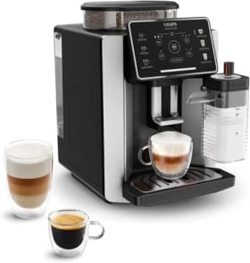 Krups Sensation Milk - Cafetera Superautomática con 6 Bebidas y Tecnología Milk Maestro | EA912E10 | Plateada y Negra