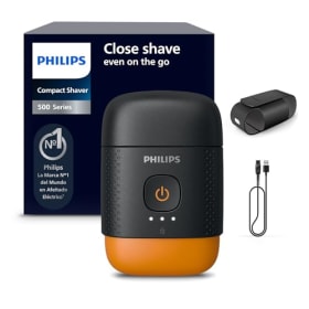 Philips Serie 500 Afeitadora Eléctrica Compacta S595/05 - Sistema Levanta y Corta, Cuchillas SteelPrecision y Afeitado en Seco/Húmedo