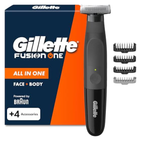 Gillette Fusion One Recortadora de Barba y Afeitadora Corporal - Todo en Uno para Rostro y Cuerpo - Negro