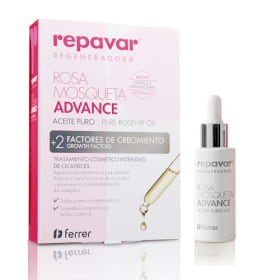 Repavar - Aceite Puro de Rosa Mosqueta con 2 Factores de Crecimiento - Tratamiento Intensivo Reparador - 15 ml