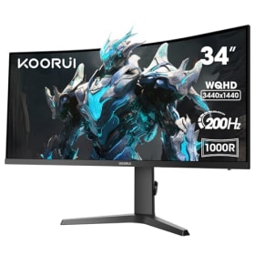 KOORUI Monitor UltraWide Curvo 34'' - UWQHD 3440x1440, 200Hz, 1ms, 21:9, HDR400, 1000R, DCI-P3 90%