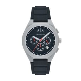 Armani Exchange Reloj Hombre - Movimiento Cuarzo Cronógrafo con Caja de 44mm y Correa de Silicona