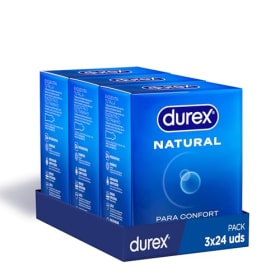 Durex Preservativos Natural, para Confort y Seguridad, 24 condones [Pack 3 Unidades]