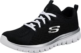 Skechers Graceful Get Connected Regular - Zapatillas Mujer en Black Mesh con Blanco Trim (39 EU)