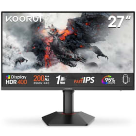 KOORUI G2722P - Monitor Gaming 27" QHD 200Hz con Fast IPS, 1ms, HDR400 y Adaptive Sync