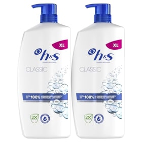 H&S Classic Champú Anticaspa 2X800ml con Dispensador - Protección Hasta 100% - Uso Diario - Clínicamente Probado