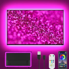 Tira LED 4M para TV 32"-55" - Bluetooth 16M Colores | Sincronización Música/Juegos | Mando 2.4G Sin Retraso | Fácil Instalación