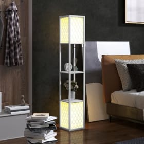 Lámpara de pie moderna con estantes E27 40W Blanco