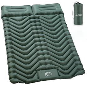 JATEKA Esterilla Camping Inflable Doble | Colchoneta 2 Personas con Bomba de Pie | Ultraligera y Compacta para Viajes, Playa o Montaña