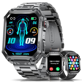 ESFOE Reloj Inteligente Hombre(3 Correas) - 1.96" Militar Smartwatch con Llamadas, Impermeable 5ATM, 100+ Modos Deportivos y Monitorización 24/7