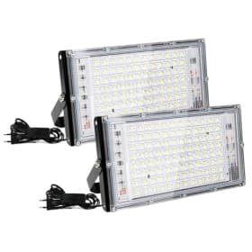 Fynokst Foco LED Assen 100W (2 unidades) - 3000K, 10000LM, IP66, Resistente al Agua - Ideal para Interiores, Jardines, Garajes y Estadios