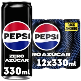 Pepsi Zero - Refresco de Cola sin Azúcar ni Calorías | Pack 12 Latas (330 ml) | 3.96 Litros