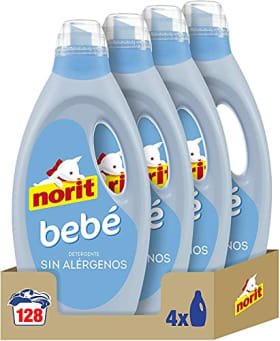 NORIT Bebé - Detergente Líquido para Ropa de Bebé, Pieles Sensibles y Atópicas - Pack de 4 x 1125 ml (4500 ml)