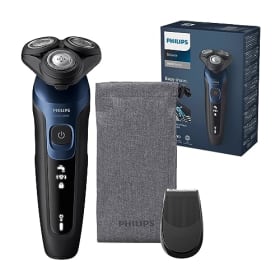 Philips Serie 5000 Afeitadora Eléctrica Hombre S5465/18 - 27 Cuchillas, Flexible 360°, 50min, Seco/Húmedo, Azul Metal