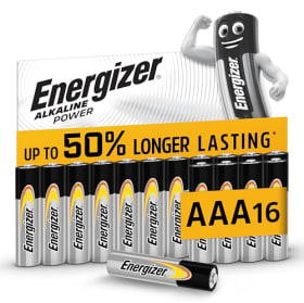 Energizer Alkaline Power - Pilas AAA (Paquete de 16) - Baterías Alcalinas de 1,5V para Electrónicos - 7 Años de Duración - Embalaje Reciclable [Exclusivo en Amazon]