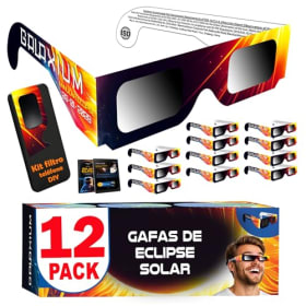 Galaxium 12 Pack Gafas Eclipse Solar Homologadas AAS ISO 12312-2 - Gafas para Ver Eclipse Solar 2026