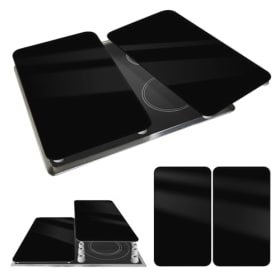 WENKO Placas Protectoras para Cocina Mod Negro - Juego de 2 (30 x 52 cm) - Ajustable en Altura, Tabla de Cortar y Protector contra Salpicaduras
