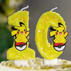 Vela de Pokémon con figura de Pikachu, decoración de cumpleaños, velas para pastel de 0 a 15 años, suministros para fiestas de dibujos animados, juguetes, decoración para pasteles