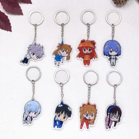 1/17 Piezas Figuras de Anime Neon Genesis Evangelion, Accesorios de Llavero, Colgantes de Acrílico para Bolsos, Llaveros y Decoración de Mochilas