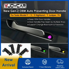 Manija de puerta automática cromada OEM de nueva generación 2 para Tesla Model YL 3 Y, nuevo modelo 3 Y Juniper, modo de bienvenida LED colorido, apertura automática multicontacto