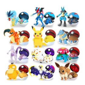 Figura de Pokémon Original, Pokebola Transformable, Pikachu, Charizard, Bulbasaur, Blastoise, Mewtwo, Gengar, Snorlax, Lapras, Muñeco de Colección, Regalo